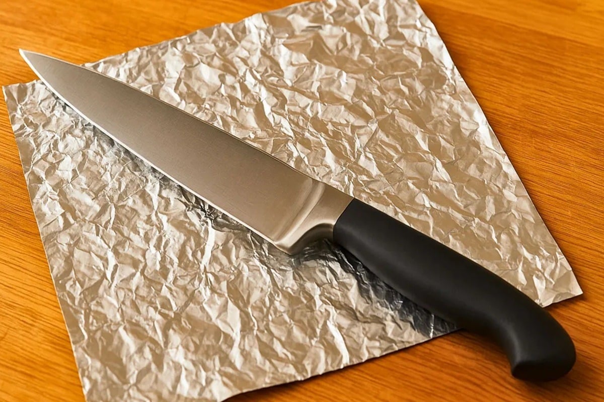 So schärfen Sie Messer mit Alufolie: die bewährte Methode.