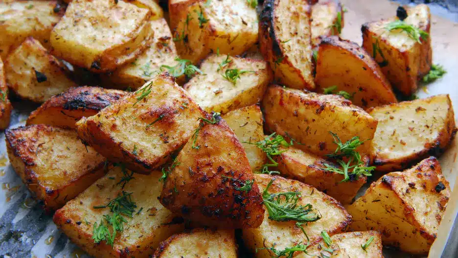 Ich bestreiche die Kartoffeln damit und schiebe sie in den Ofen. Sie werden unglaublich knusprig und innen cremig und zart.