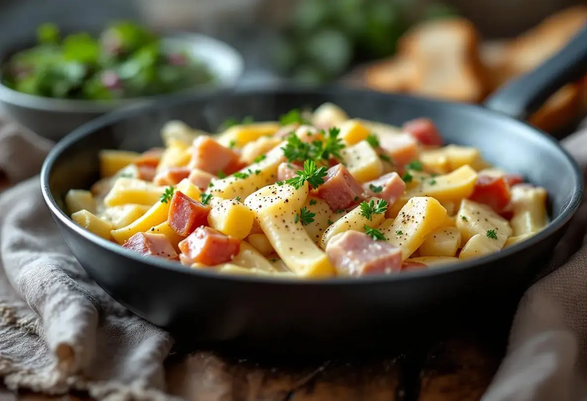 Es ist viel weicher als Raclette und im Handumdrehen fertig: Mein Rezept für Ziegenkäse, Schinken und Parmesan, zubereitet in der Pfanne, hat meine ganze Familie überzeugt.