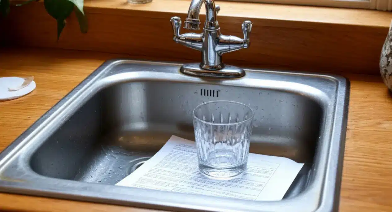 Wenn ich von zu Hause wegfahre, lege ich immer ein Glas und ein Blatt Papier in das Waschbecken: Ich freue mich über meine Schlauheit