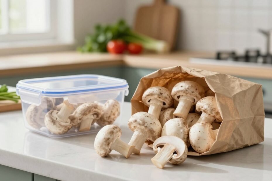 Wie man Champignons lagert, damit sie nicht dunkel werden: Papier, Behälter und wie lange sie haltbar sind