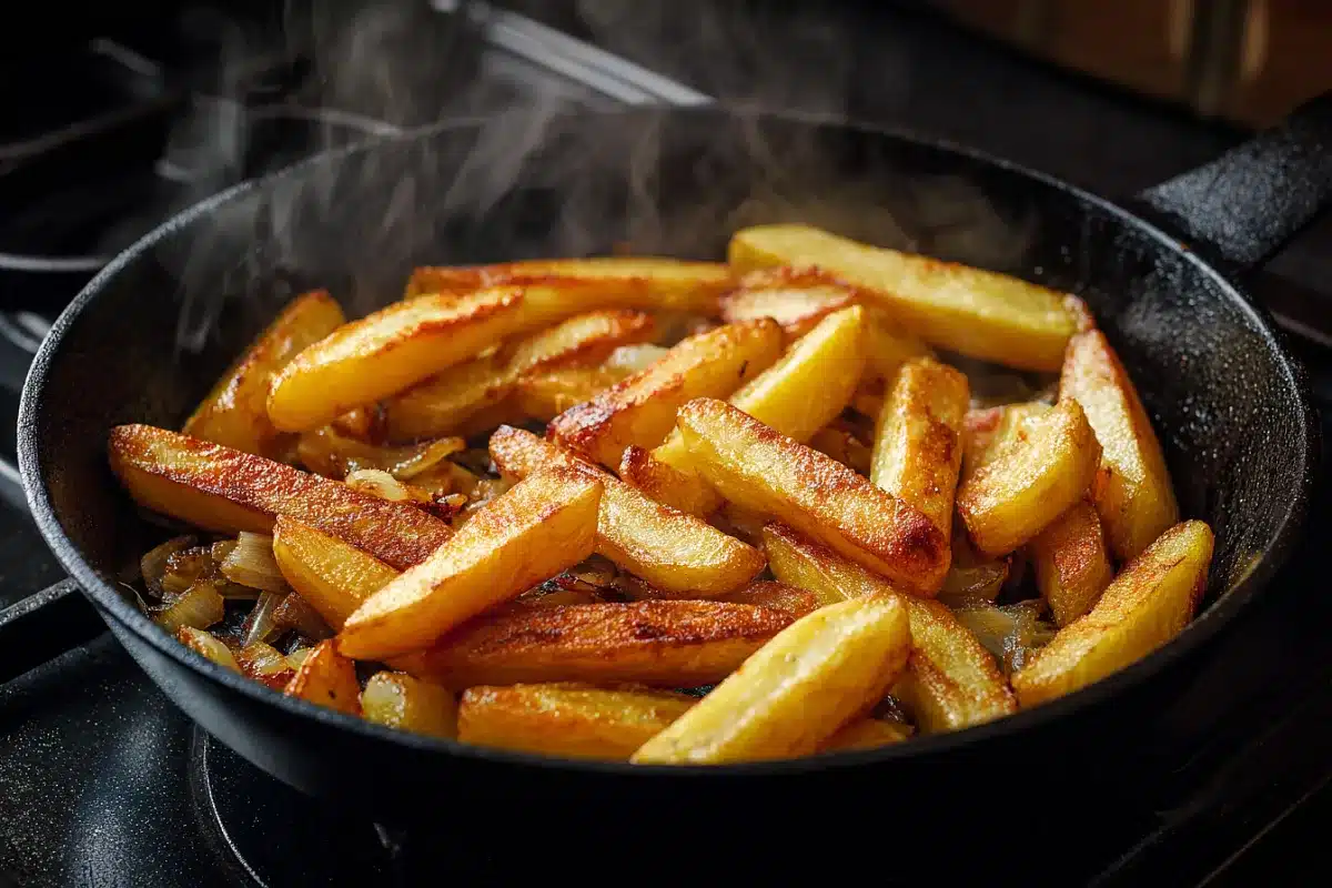 Bratkartoffeln ohne Spritzer: knusprig, goldbraun und sehr lecker